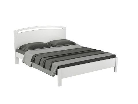 Кровать в скандинавском стиле Веста 1-тахта-R - Кровать из массива с одинарной резкой в изголовье.