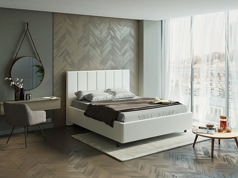 Кровать 160х220 Oktava - Кровать в лаконичном дизайне в обивке из мебельной ткани или экокожи.